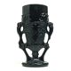 Eclectic vase, black hyalite glass, Ząbkowice, Poland, 1970s