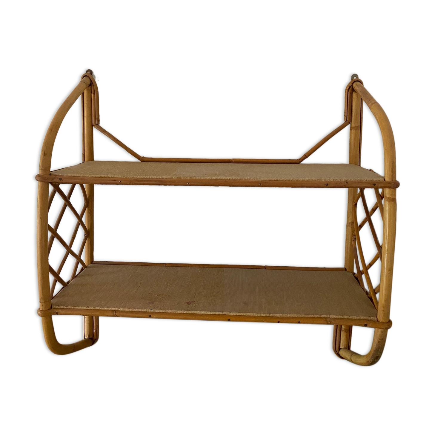 Vintage bamboo rattan shelf