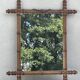 Ancien miroir cadre en bois de Merisier style bambou Cherrywood Mirror Bamboo