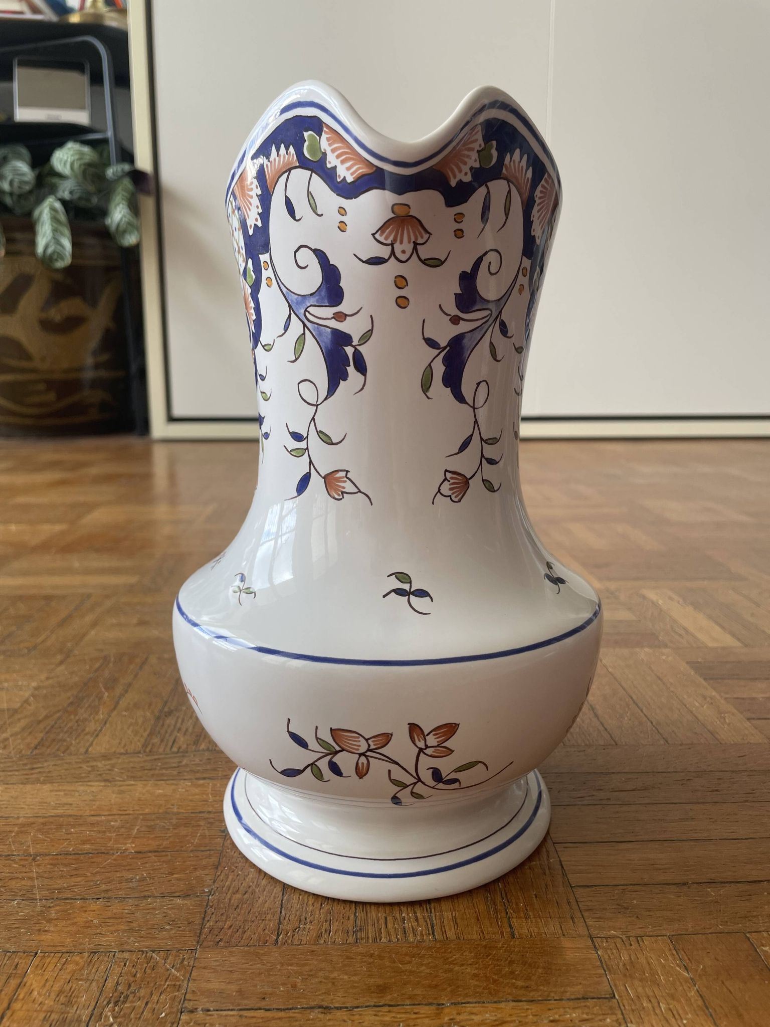Large ceramic jug Old Rouen 1900