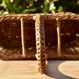 Vintage wicker bottle holder basket