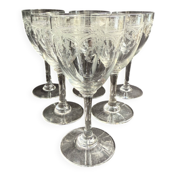 6 Saint Louis Manon wine glasses