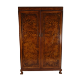 Superbe armoire anglaise Art Déco en loupe de noyer signée Waring & Gillow – vers 1900-1932