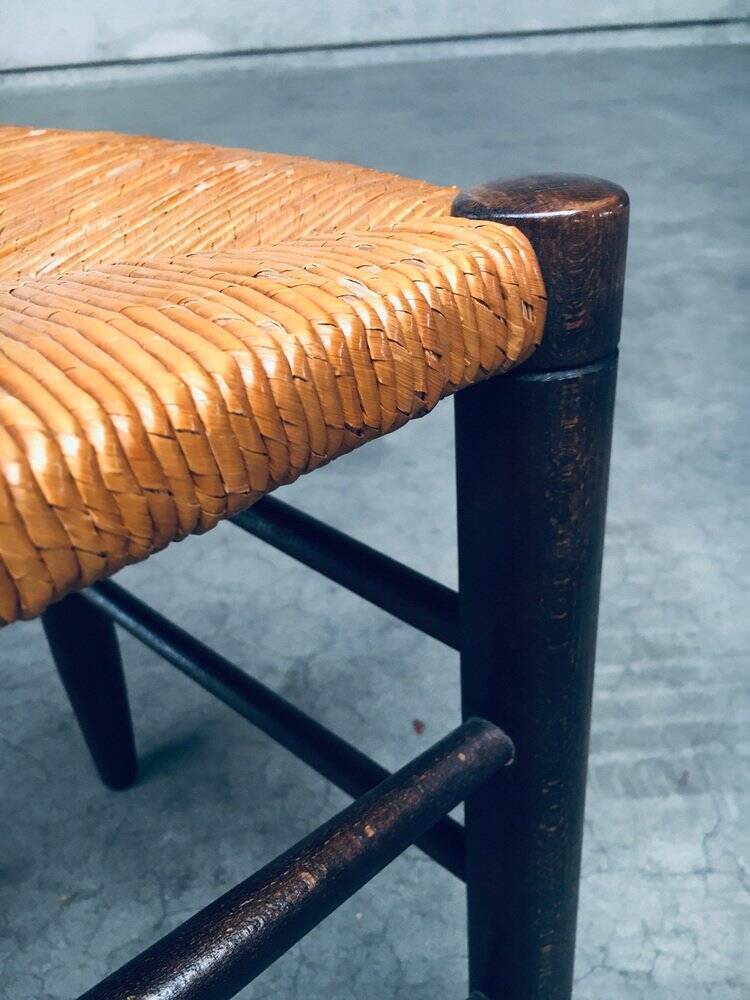 French Provincial Design Rush Dining Chairs, 1940s, Set of 8