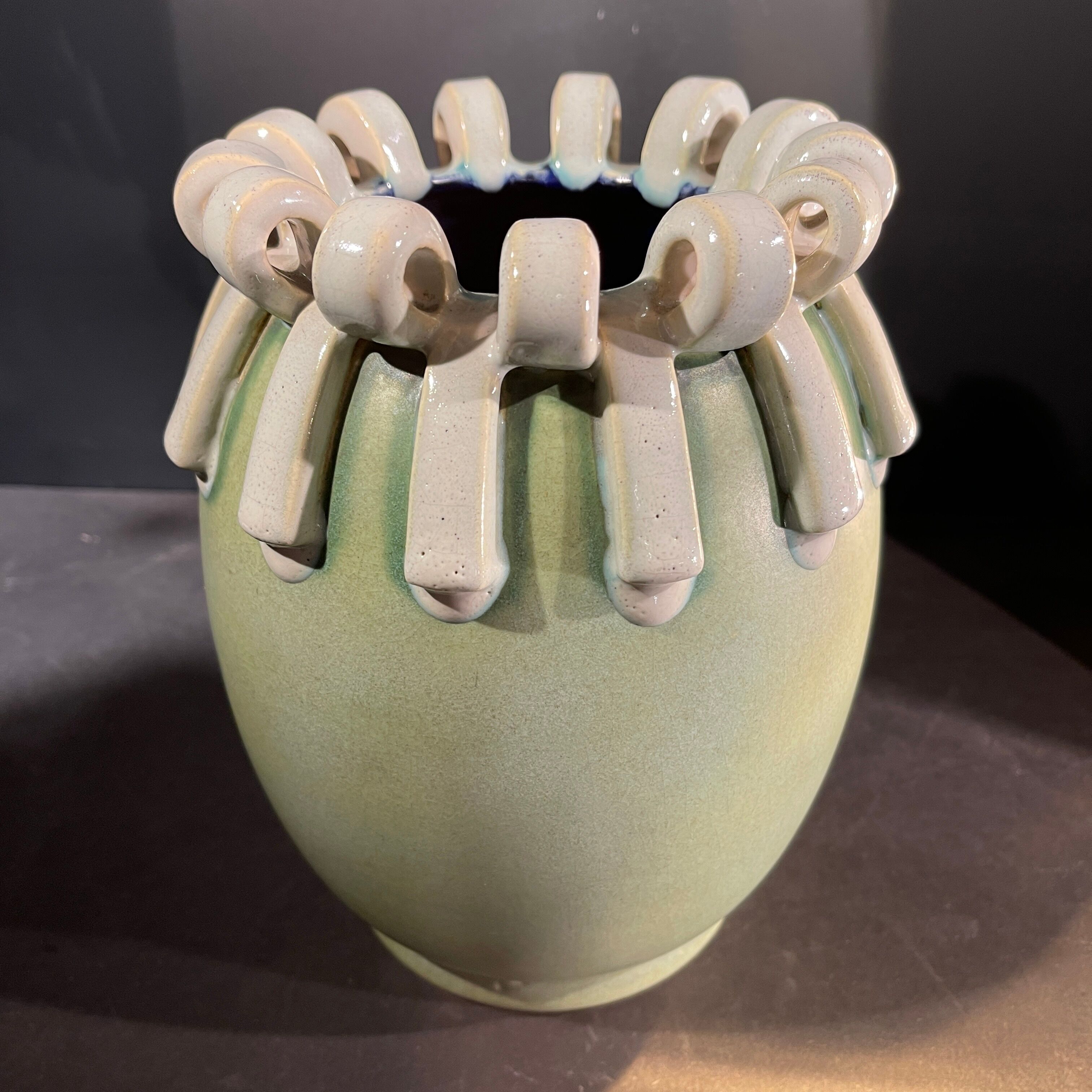 Sandstone vase by Ernest D'Hossche for Boch Frères Kéramis, BFK Studio d'Art, D3034