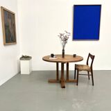 Round pine table "Les Arcs - 1970"