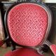 Napoleon III medallion armchair in carved wood and red velvet.