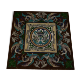 Dessous de plat, carreau de faience et émaux, Creil et Montereau