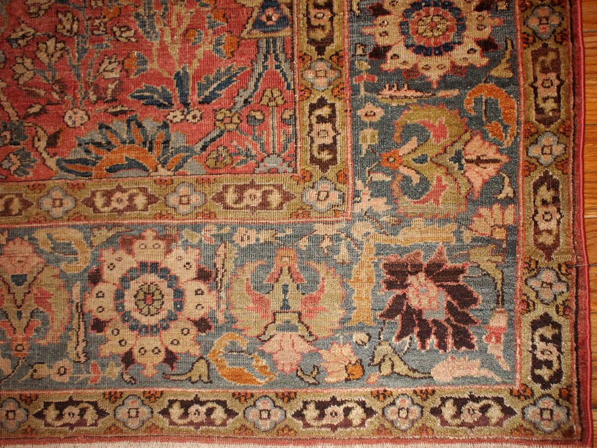 Handmade antique Indian Loristan rug 176cm x 268cm 1880s - 1B143