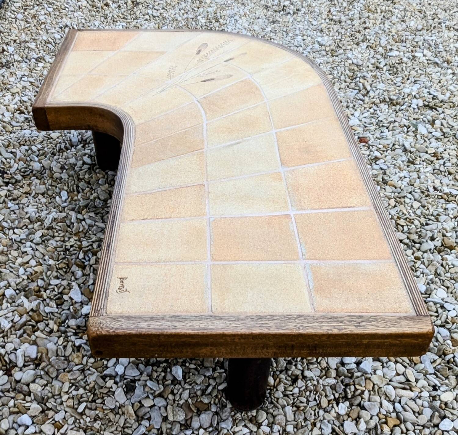 Vintage Vallauris Herbier Design Coffee Table Signed Barrois