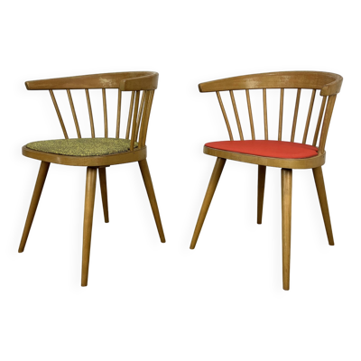 Paire de fauteuils de bureau à barreaux Baumann 740, années 60
