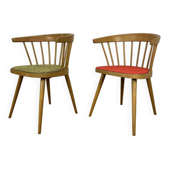 Paire de fauteuils de bureau à barreaux Baumann 740, années 60