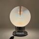 Italian Glass Lamp with Orange Details and Chrome Base, 1970s