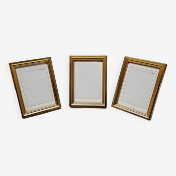 Set of 3 gilded wood frames