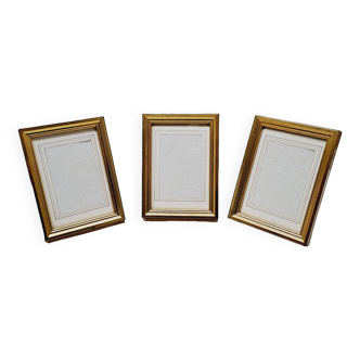 Set of 3 gilded wood frames