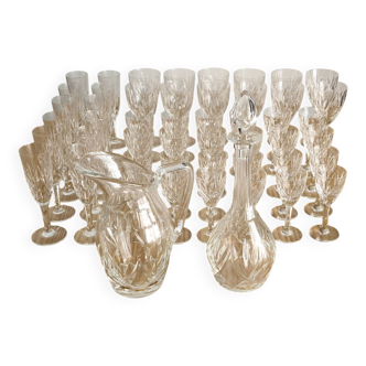 Complete Saint Louis crystal service - Chantilly model (50 pieces)
