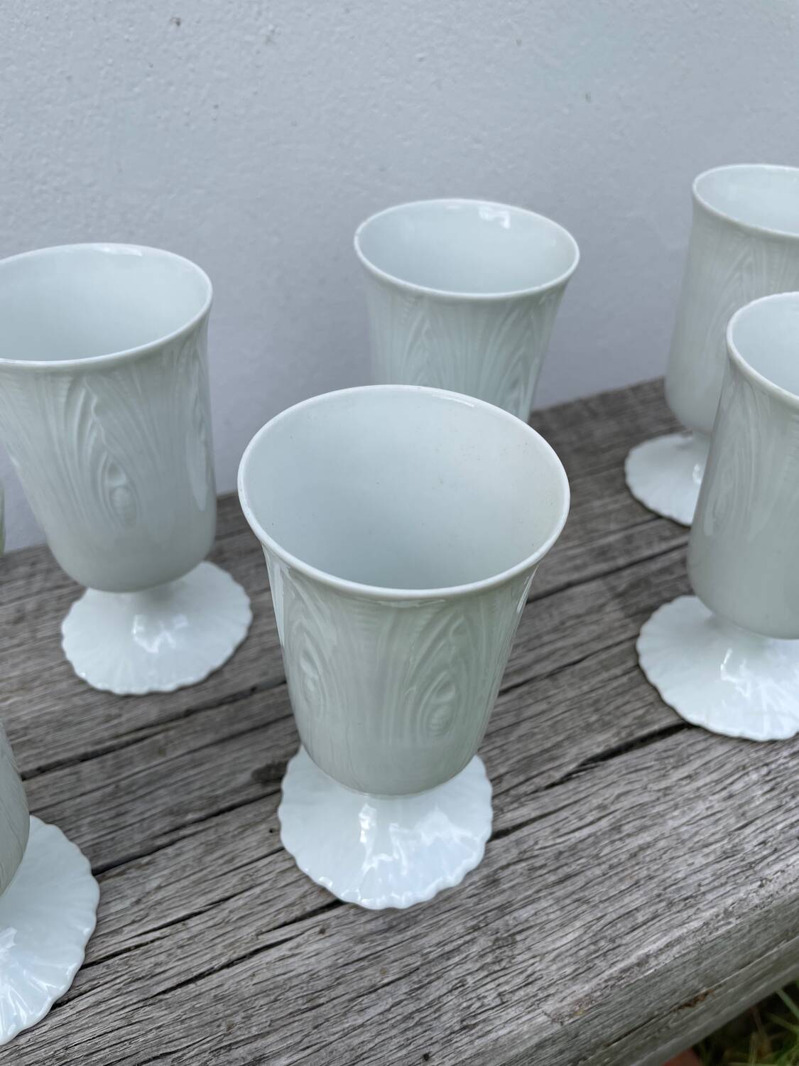 Plain white mazagran cups Limoges Seignolles Edelweis
