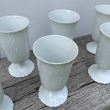 Plain white mazagran cups Limoges Seignolles Edelweis