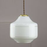 Mid-Century Italian Opaline and Brass Pendant Lamp