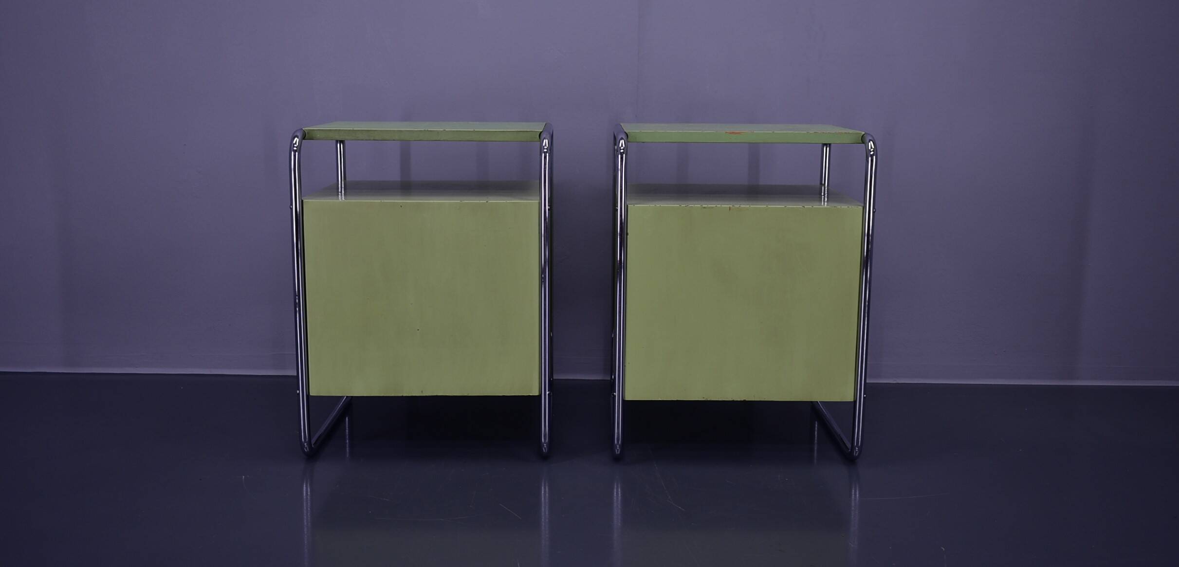 Set of Two Bauhaus Night Stands by Vichr & Co., 1930s