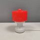 Glass table lamp, Swedish and from the 1980s, two-piece, in red/white glass