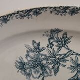 Old oval ceramic dish from Sarreguemines model Flora
