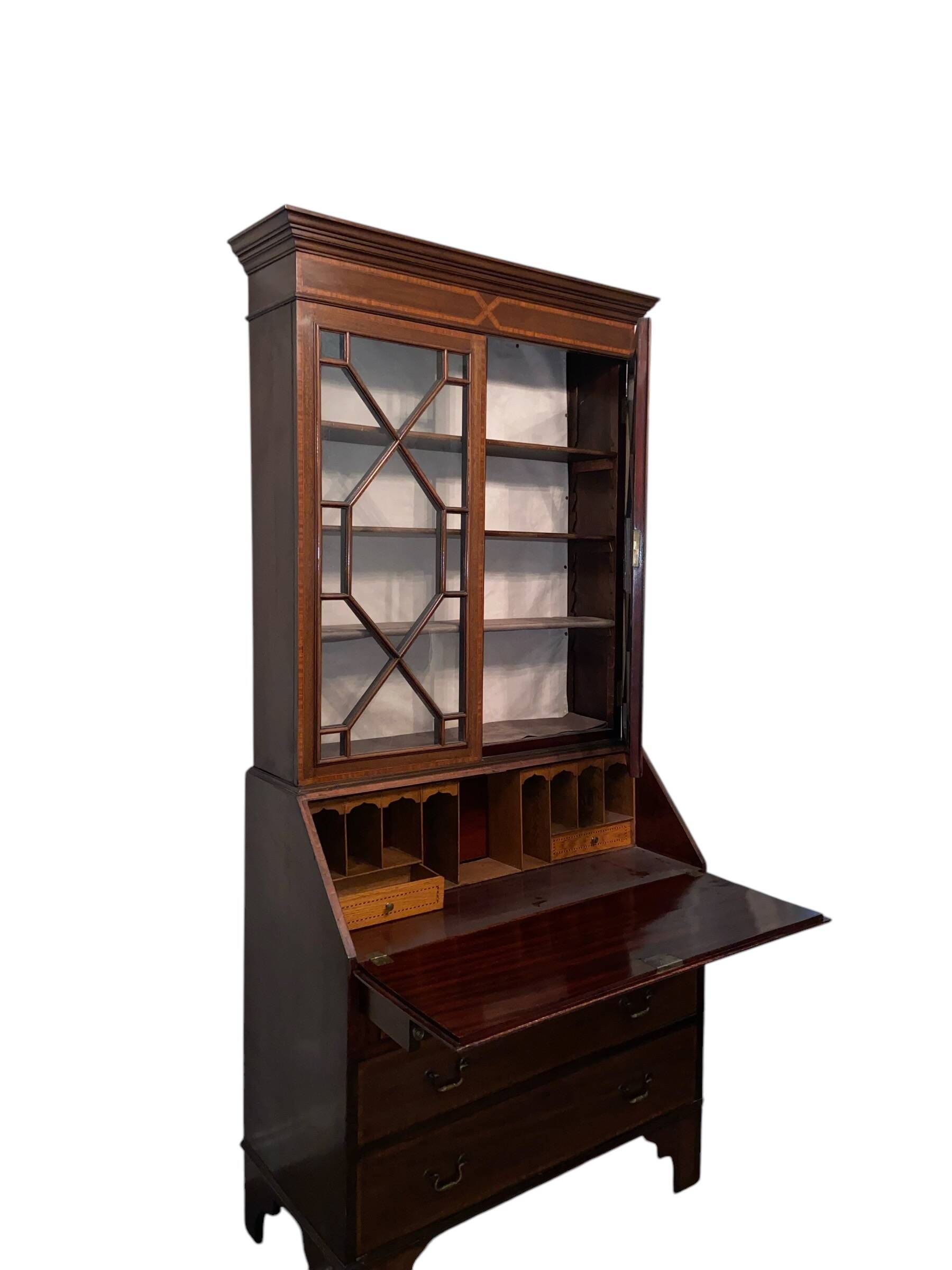 Library with integrated secretary English solid wood