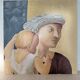 Grand Tableau Tempera (90x90) - Detail of Masaccio - signed F. Leblon