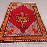 Old turkish oushak rug 118x74 cm vintage