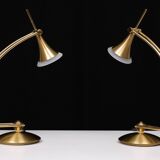 Lampes de table halogènes en laiton Holtkotter années 1980 Allemagne