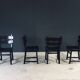 Brutalist dining chairs by Dittmann for Awa Radbound, Netherlands, 1970s, set of 6.