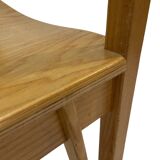 Vintage wooden chair 1980s minimalist design unique