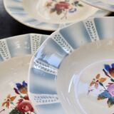 6 vintage Sarreguemines “Claude” soup plates - Earthenware with floral decoration
