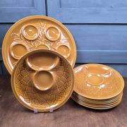 Artichoke service Salins France – 8 plates and serving dish barboti