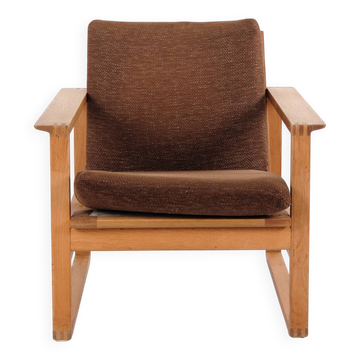 The Sled Chair - Model BM2256 - Oak - Brown cushions - Børge Mogensen - Fredericia Chair Factory