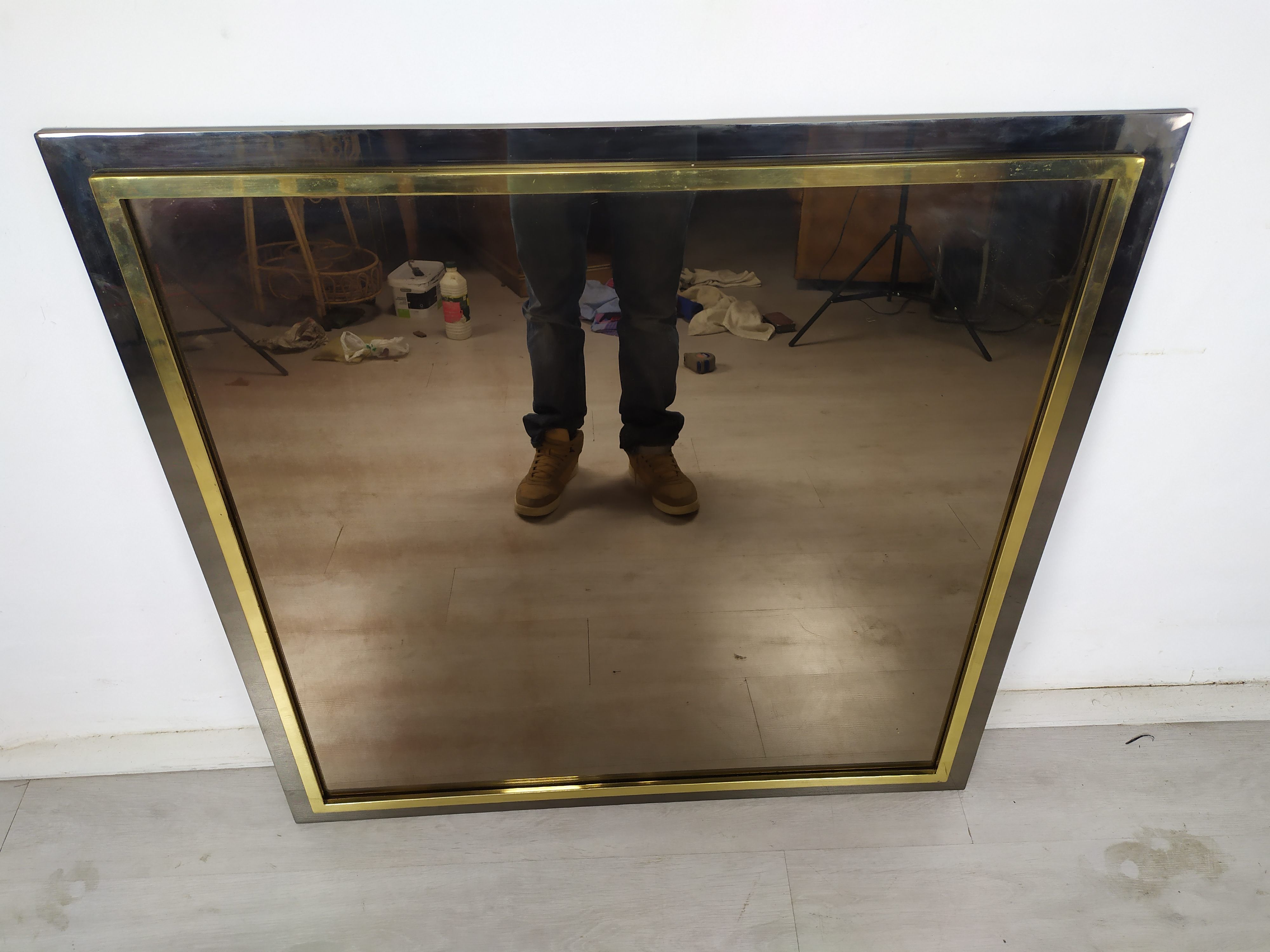 Mirror square brass design