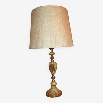 Very beautiful old onyx and bronze table lamp