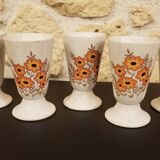 Set of 5 vintage floral art mazagrans