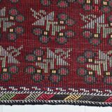 Neutral Wool Turkish Red Kilim Rug, 218x311 Cm