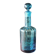 Large blown crystal bottle, twisted, turquoise blue, early 20th century.