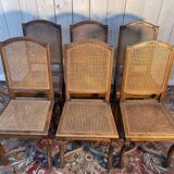 Suite de 6 chaises style Louis XIV en cannage