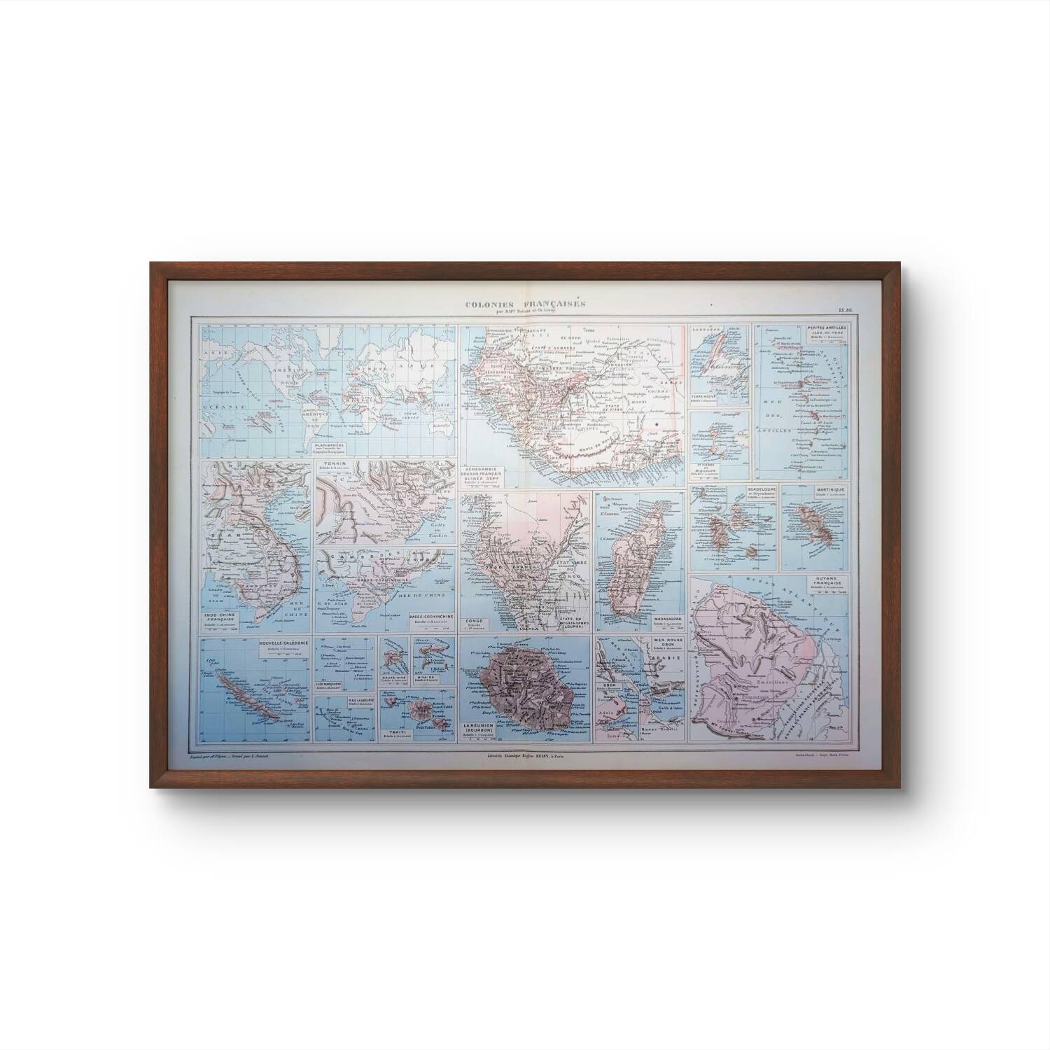 The French Empire, original map printed in 1892.