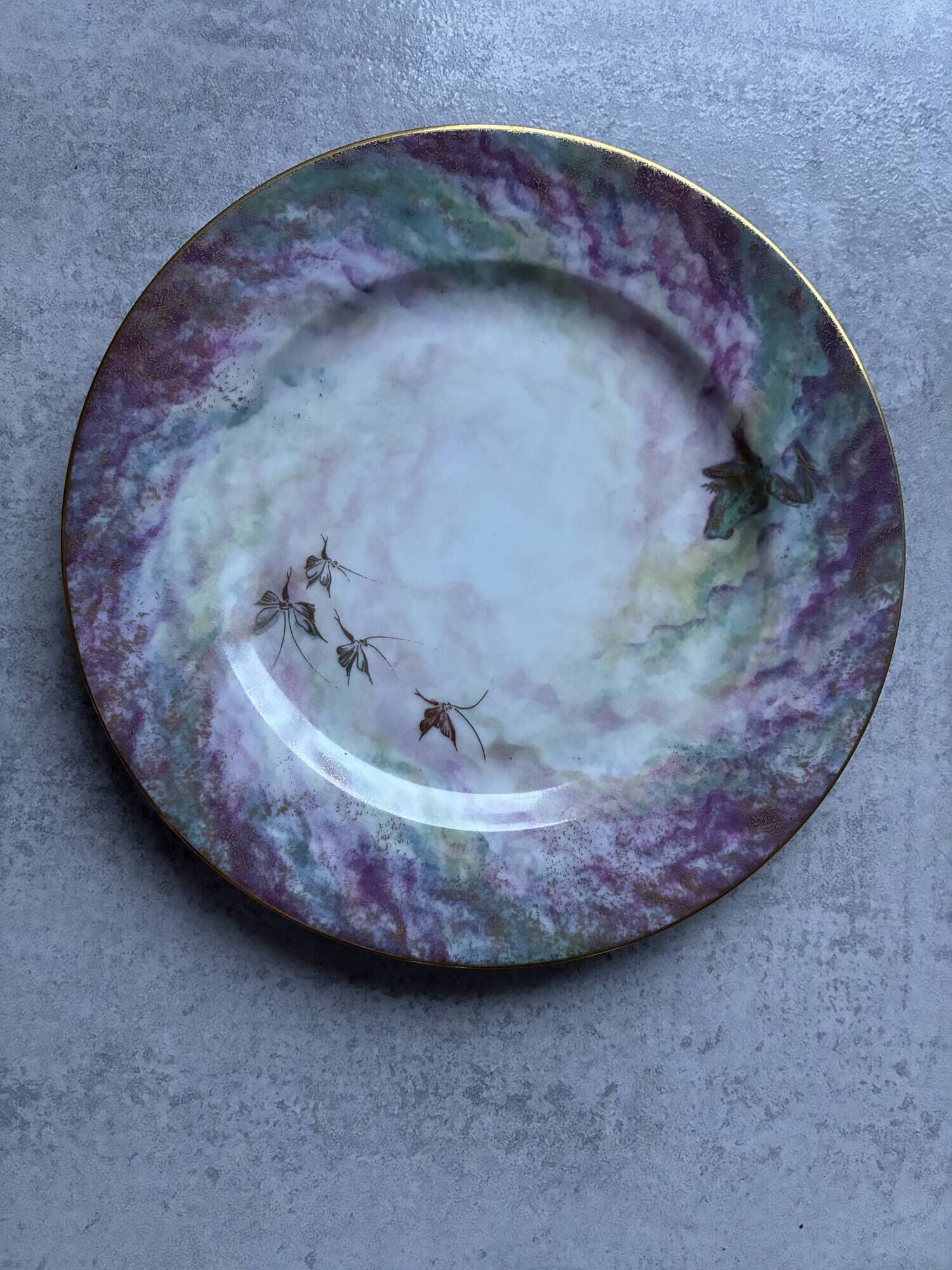 Daum porcelain dessert plates and matching dish
