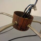 Danish Glass and Rosewood Cascade Ceiling Lamp, 1960s