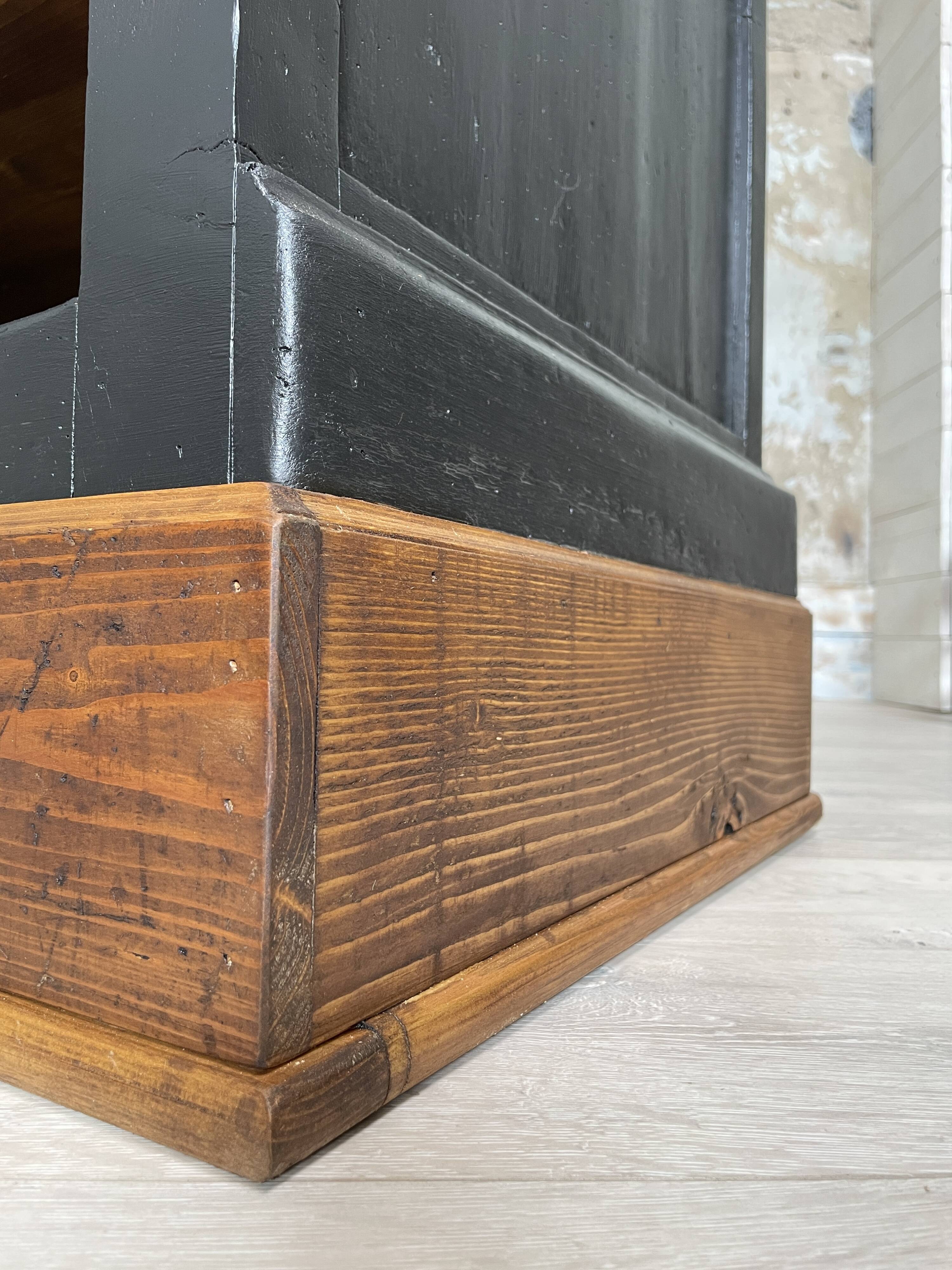 Solid wood box counter.