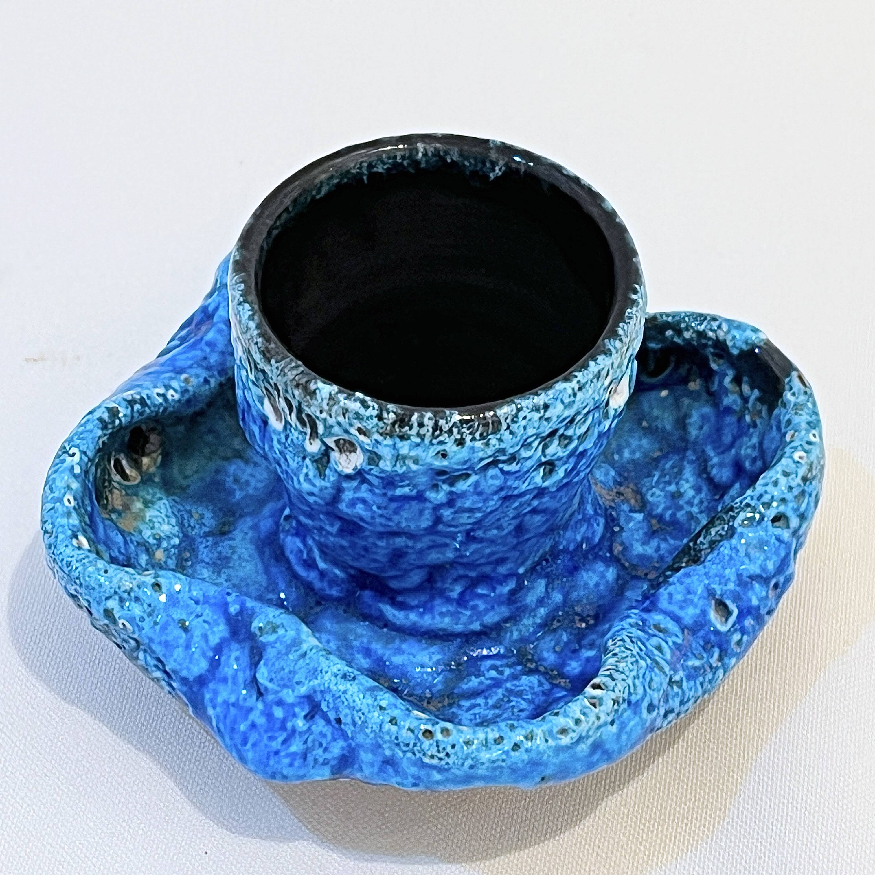 Fat Lava Ceramic Egg Cup Glacier Enamels - Atelier du Cyclope