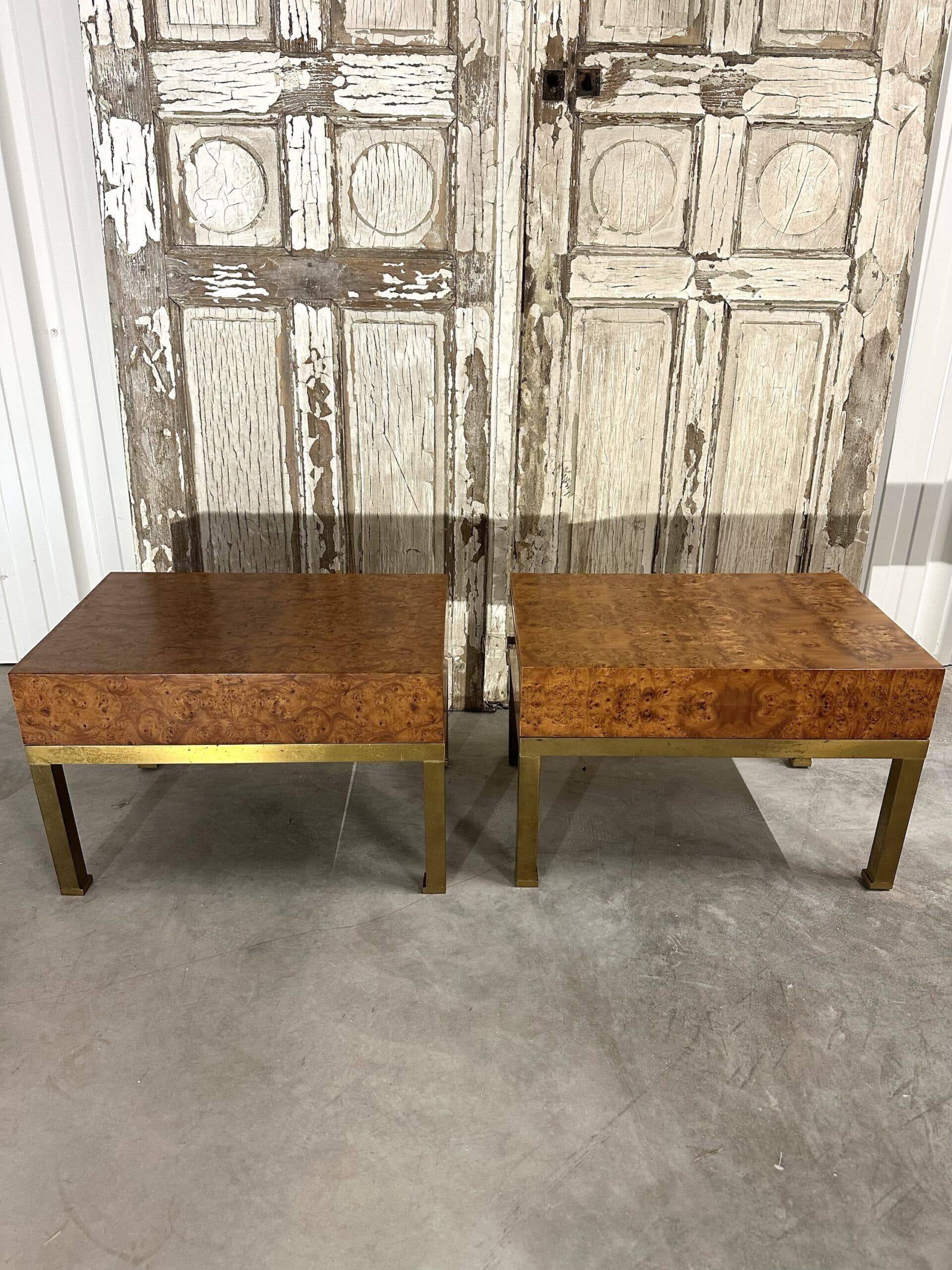 Pair of bedside tables serving as end tables by Guy Lefèvre for Maison JANSEN 1970s