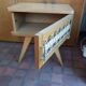 Vintage rattan feet compass bedside table