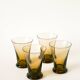 Set of 4 small smoked glass glasses, Art Deco, 1930.