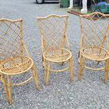 7 vintage rattan chairs